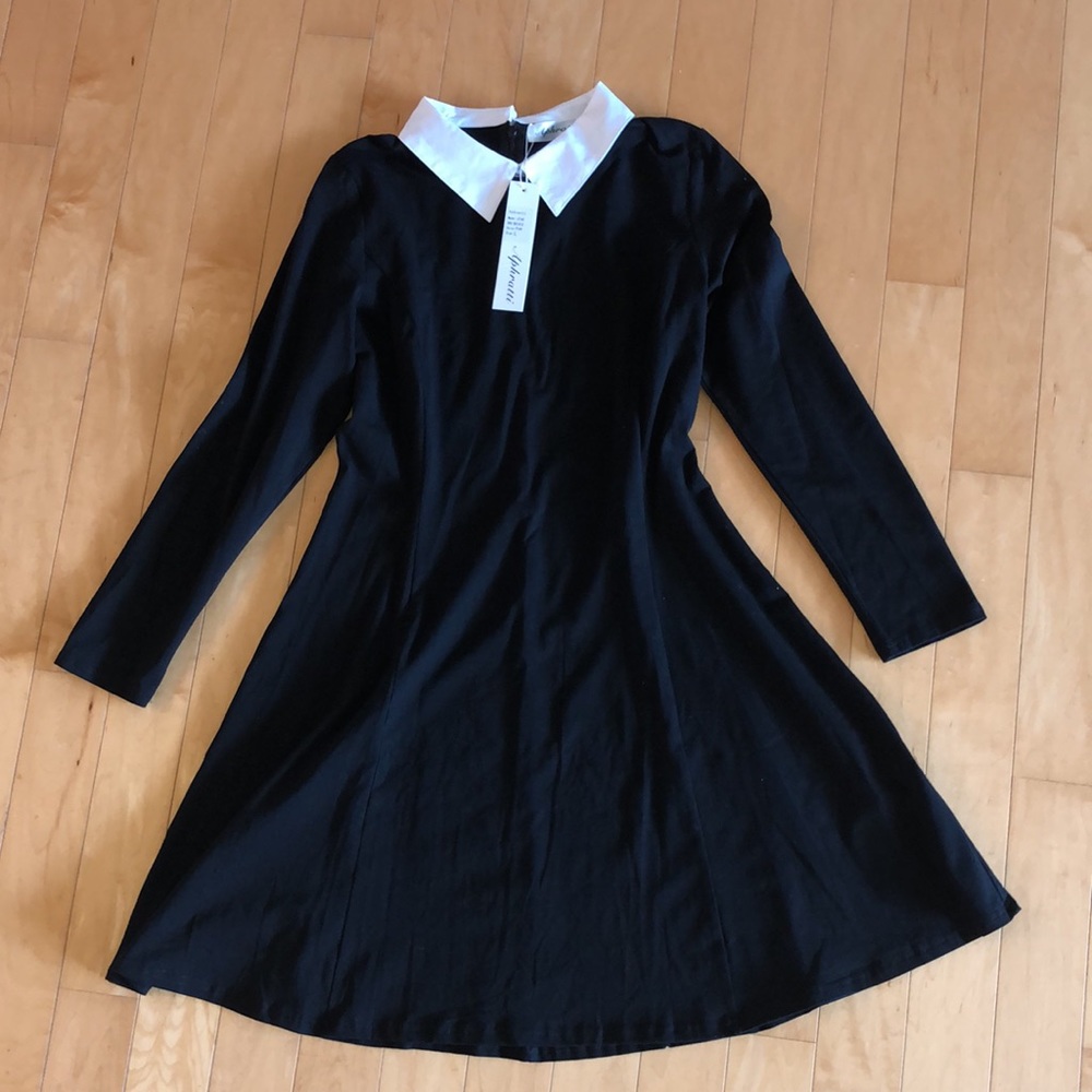 Vintage style midi dress with collar